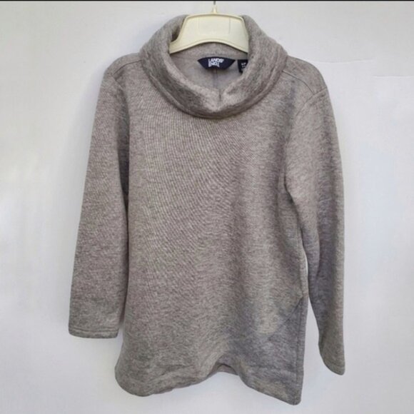 Land's End Grey Sweatshirt Pull Over Like NEW! Cowl - Picture 2 of 10
